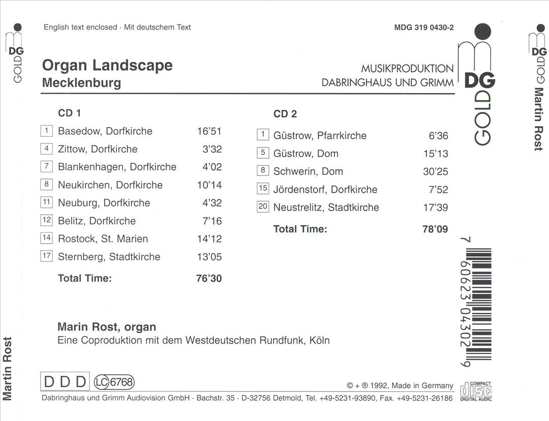 Organ Landscape: Mecklenburg cover art