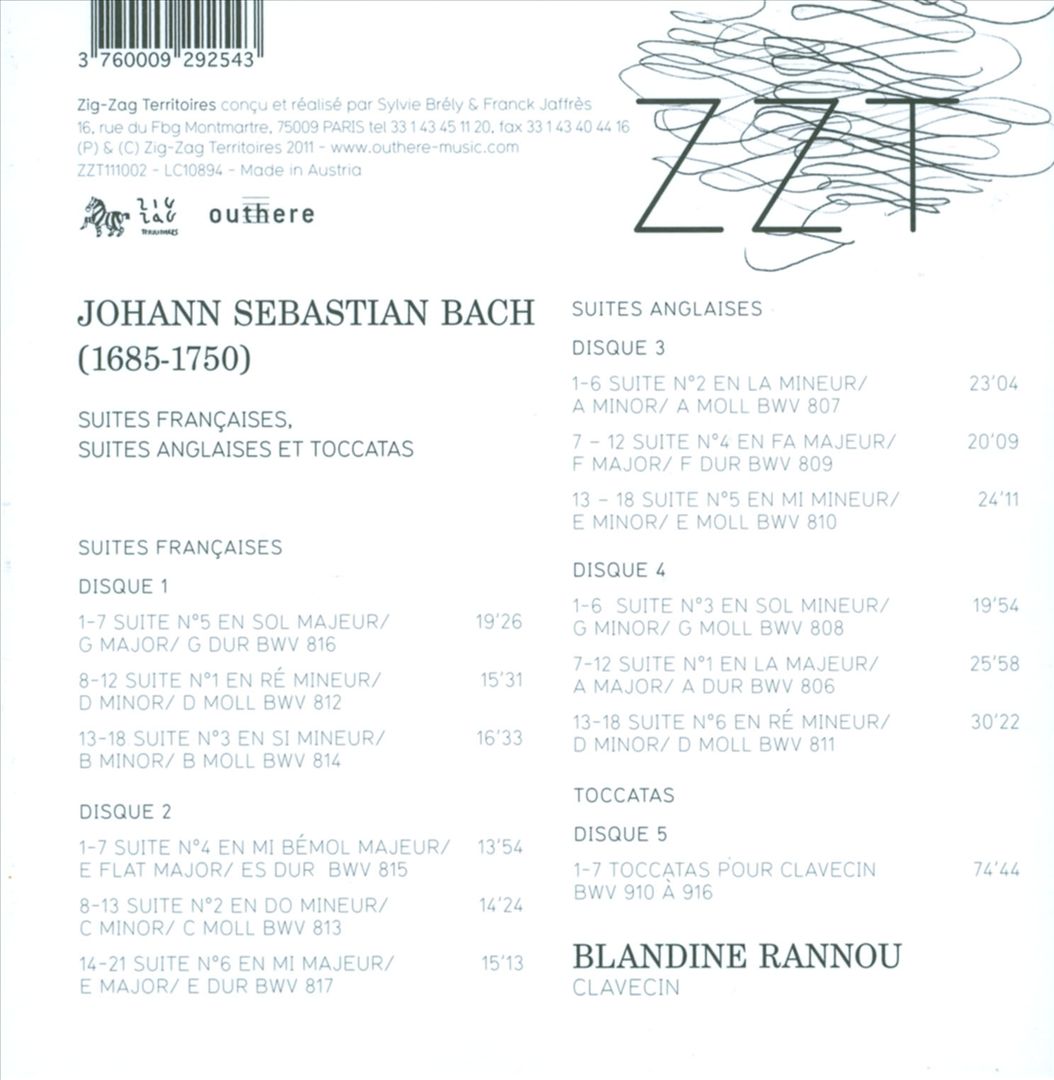 J.S. Bach: Suites Françaises; Suites Anglaises et Toccatas cover art