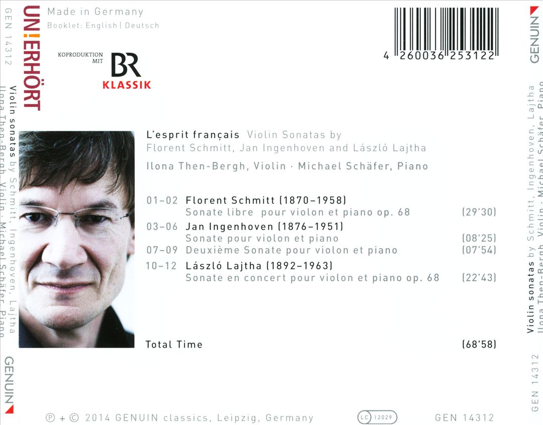 Esprit français: Violin Sonatas by Florent Schmitt, Jan Ingenhoven and László Lajtha cover art