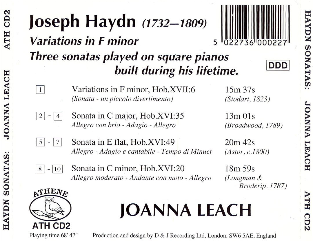 Haydn: Variations in F minor; Three Sonatas cover art