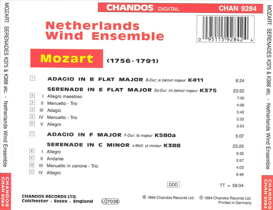 Mozart: Wind Serenades cover art