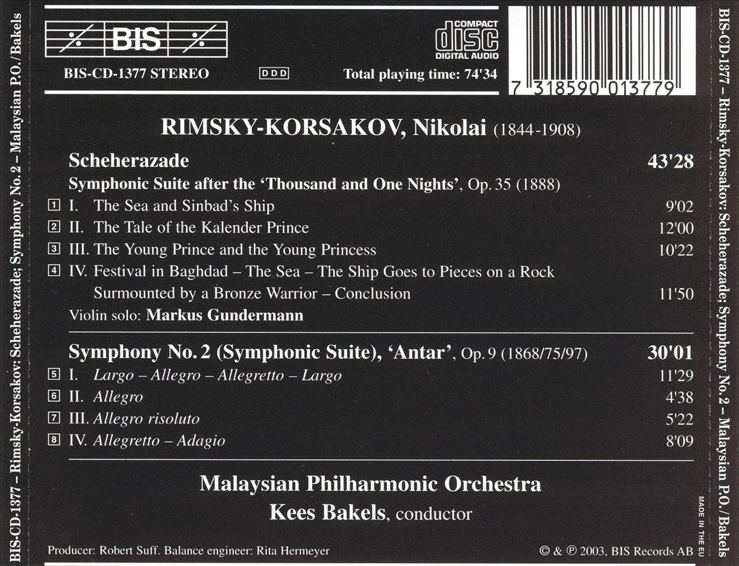 Rimsky-Korsakov: Scheherazade; Symphony No. 2 'Antar' cover art