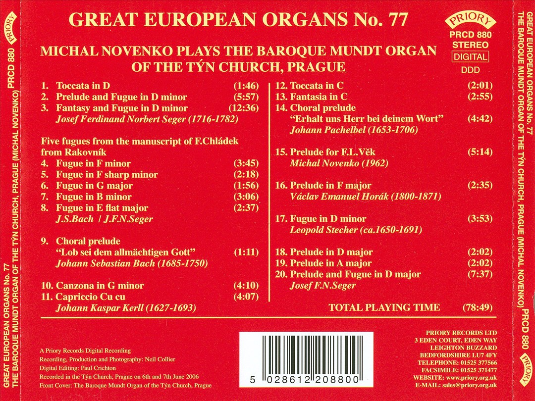 Great European Organs No. 77 cover art