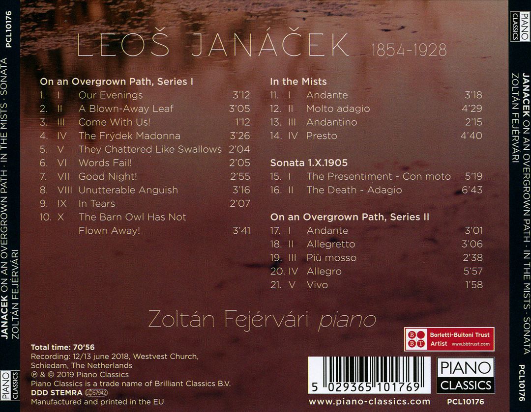 Janáček: On an Overgrown Path; In the Mists; Sonata 1.X.1905 cover art