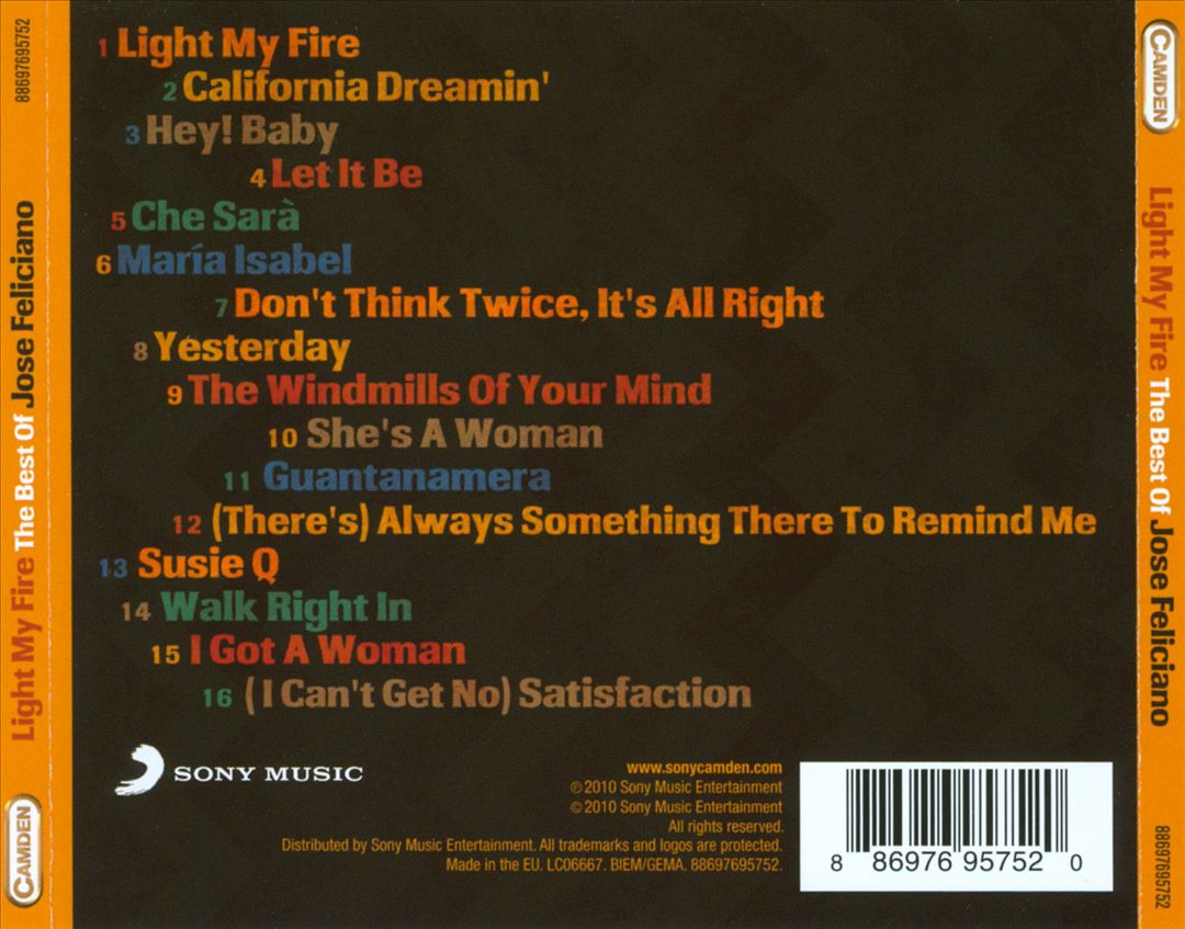Light My Fire: The Best of Jose Feliciano cover art