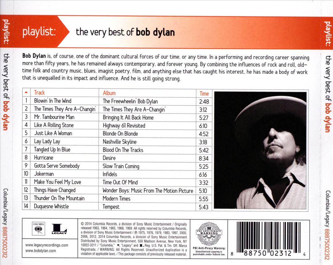 Playlist: The Very Best of Bob Dylan cover art