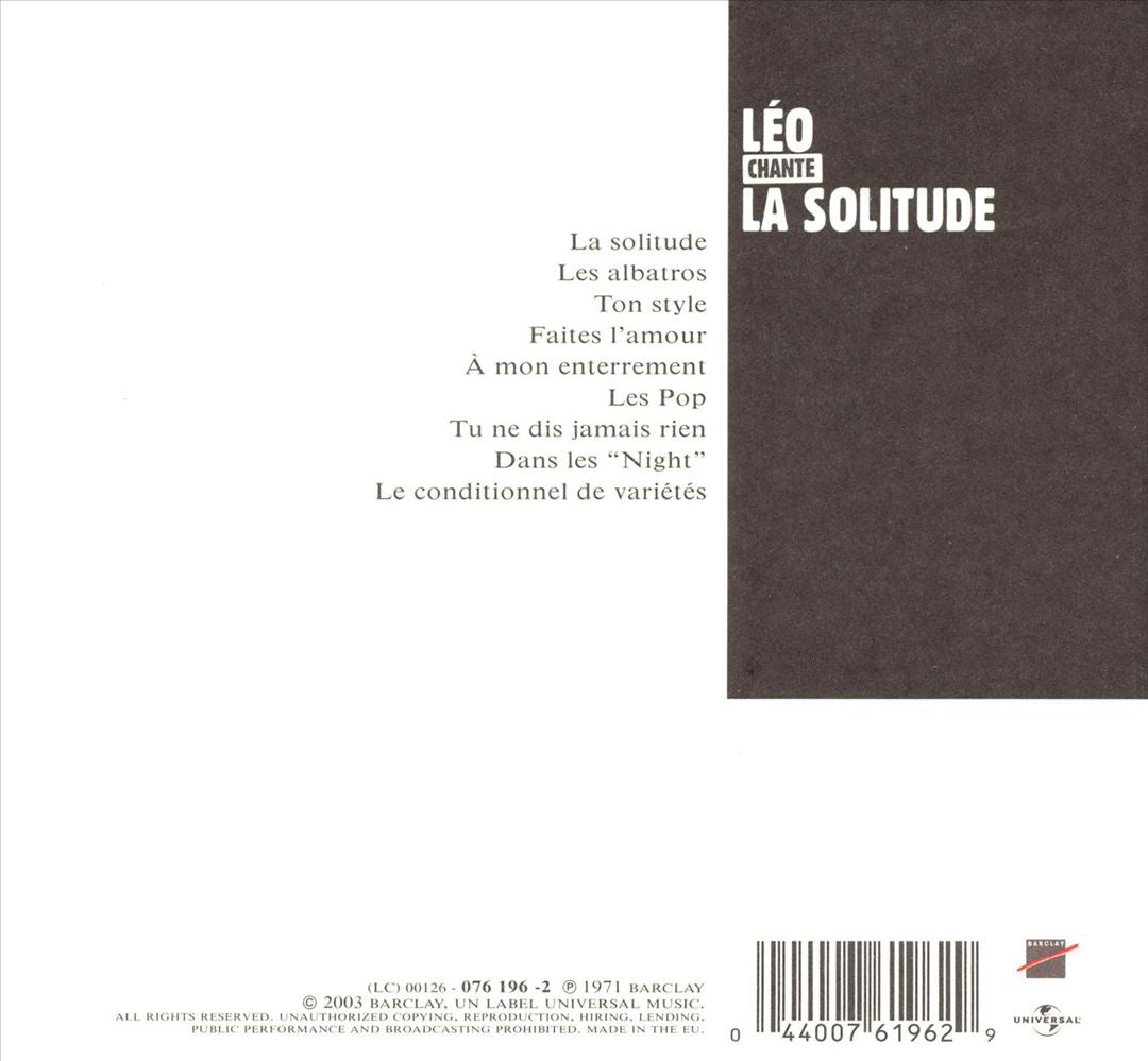 La Solitude (Remastered) cover art