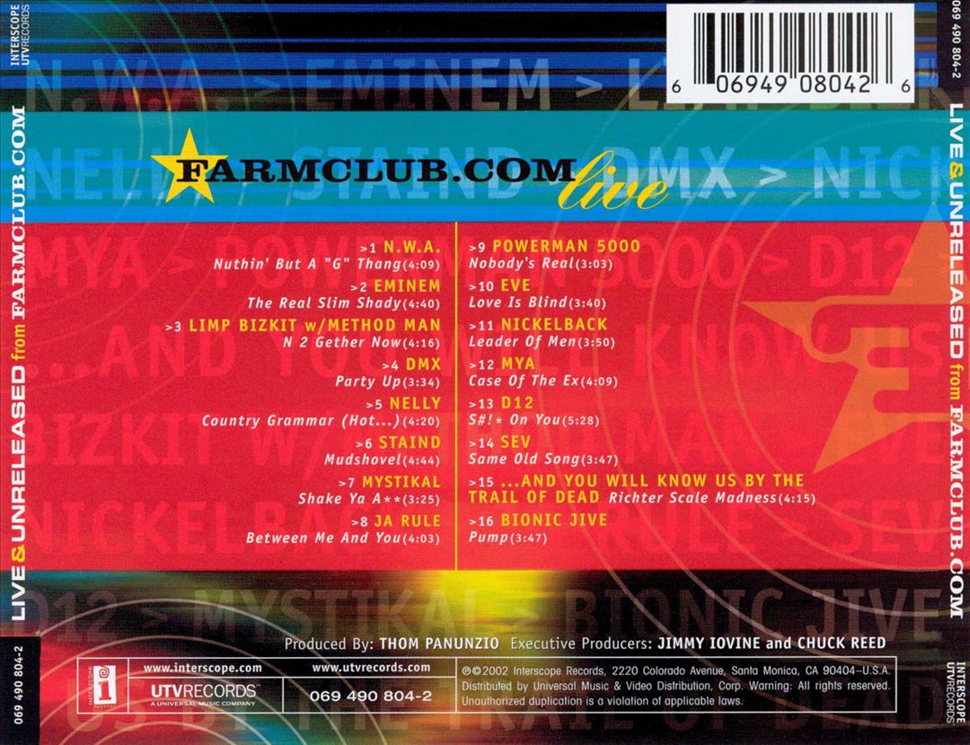 Live and Unreleased from Farmclub.com cover art