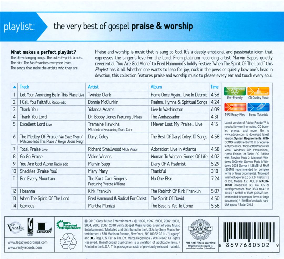 Playlist: The Very Best of Gospel Praise & Worship cover art