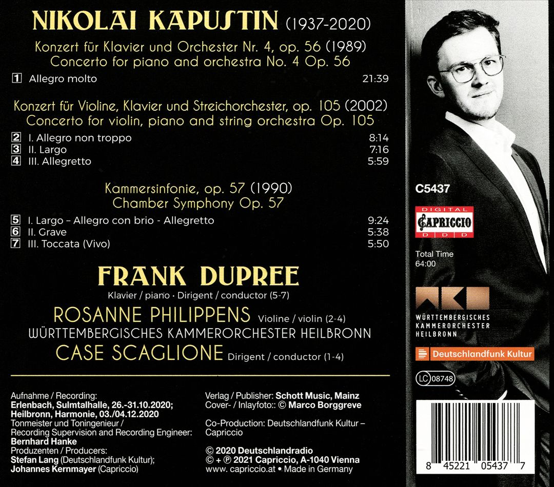 Nikolai Kapustin: Piano Concerto No. 4; Double Concerto; Chamber Symphony cover art