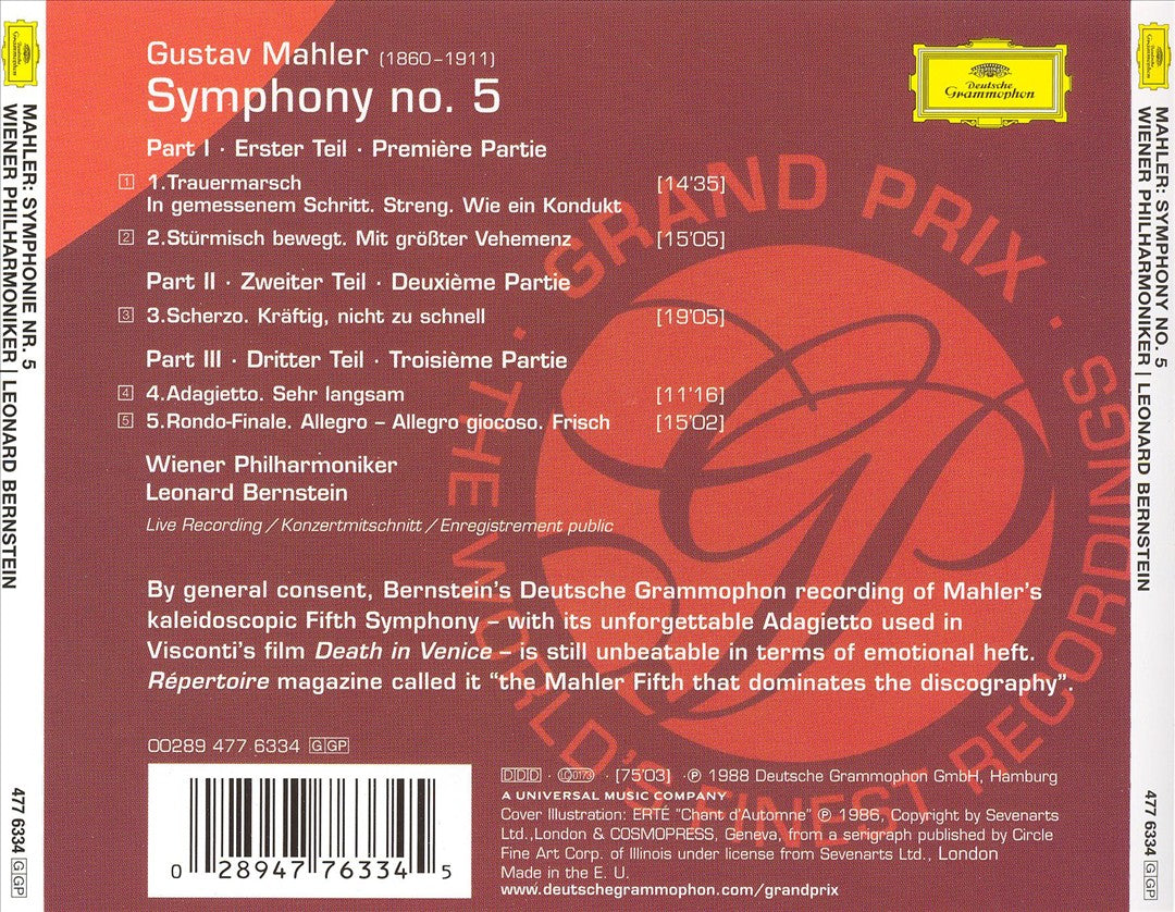 Mahler: Symphonie No. 5 cover art