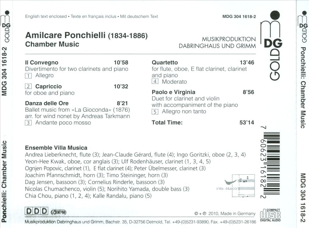 Ponchielli: Chamber Music cover art