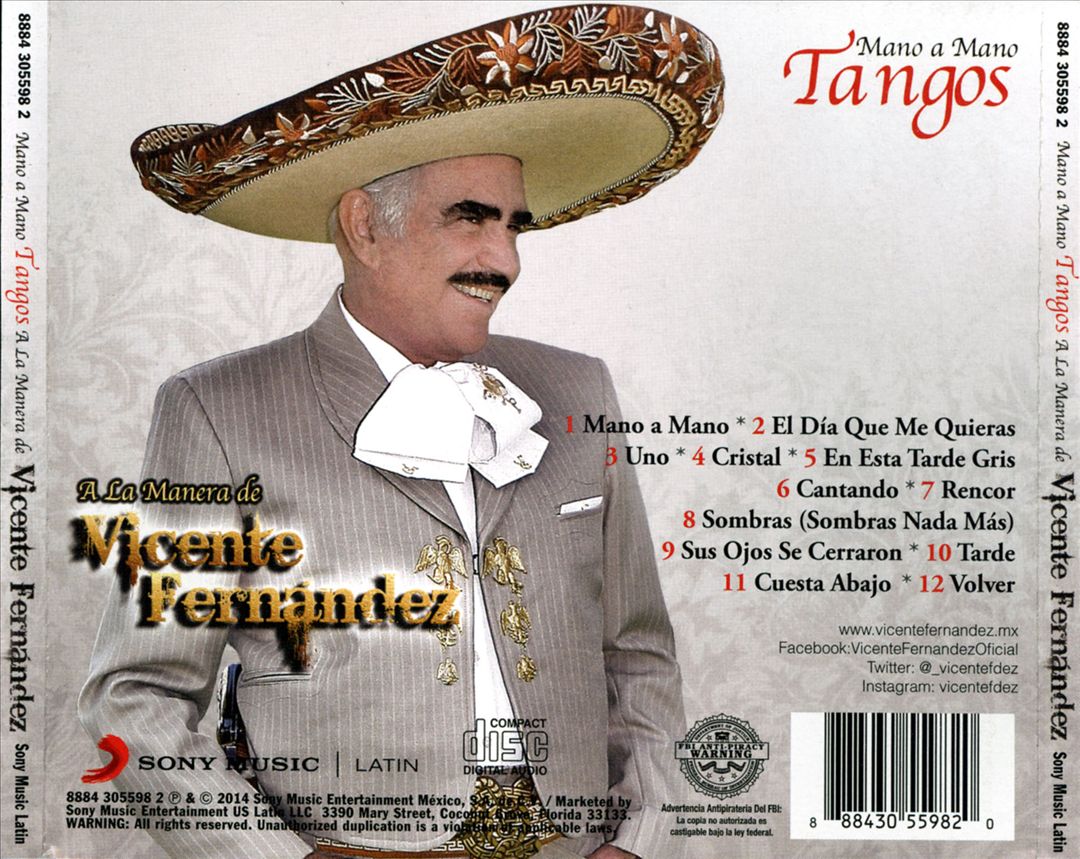 Mano a Mano: Tangos a la Manera de Vicente Fernández cover art