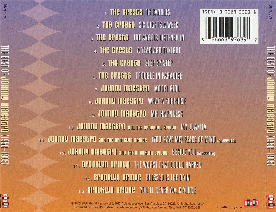 Best of Johnny Maestro: 1958-1985 cover art