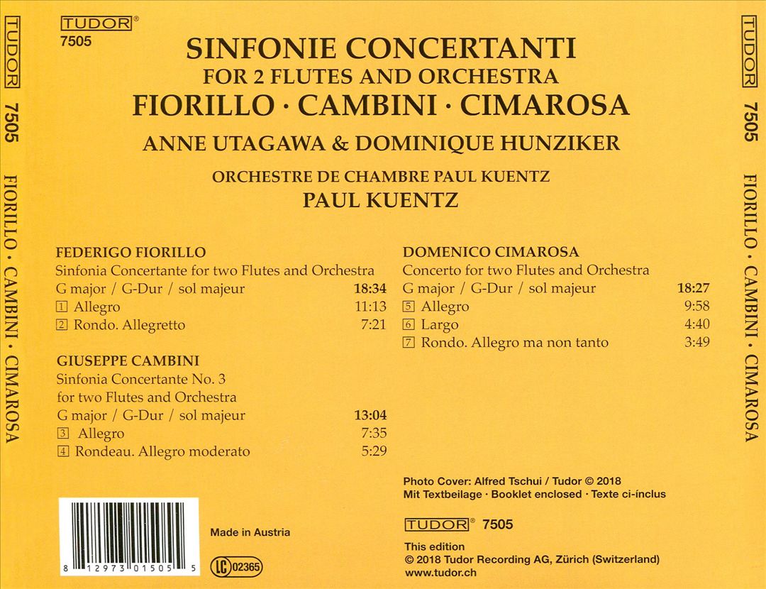 Sinfonie Concertanti per 2 flauti e orchestra cover art