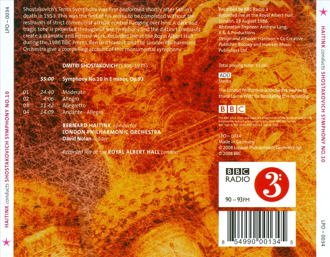 Shostakovich: Symphony No. 10 in E minor cover art