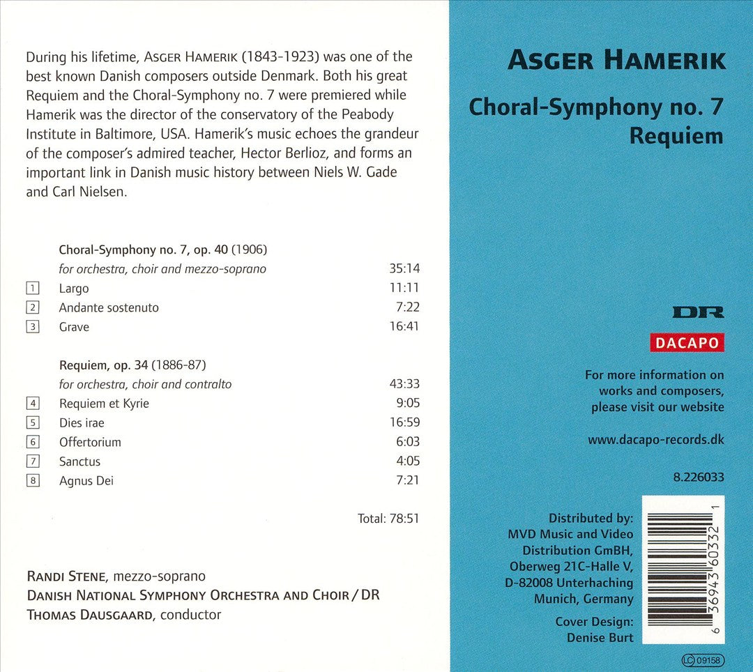 Asger Hamerick: Choral-Symphony No. 7; Requiem cover art