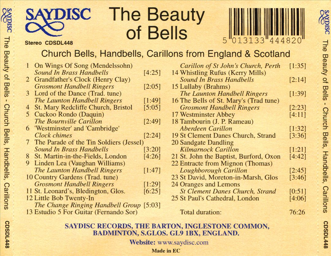 Beauty of Bells: Church Bells, Handbells, Carillons from England & Scotland cover art