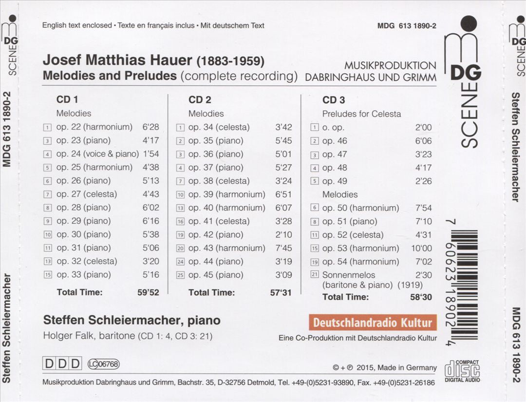 Josef Matthias Hauer: Melodies and Preludes for Well-Tempered Instrument cover art