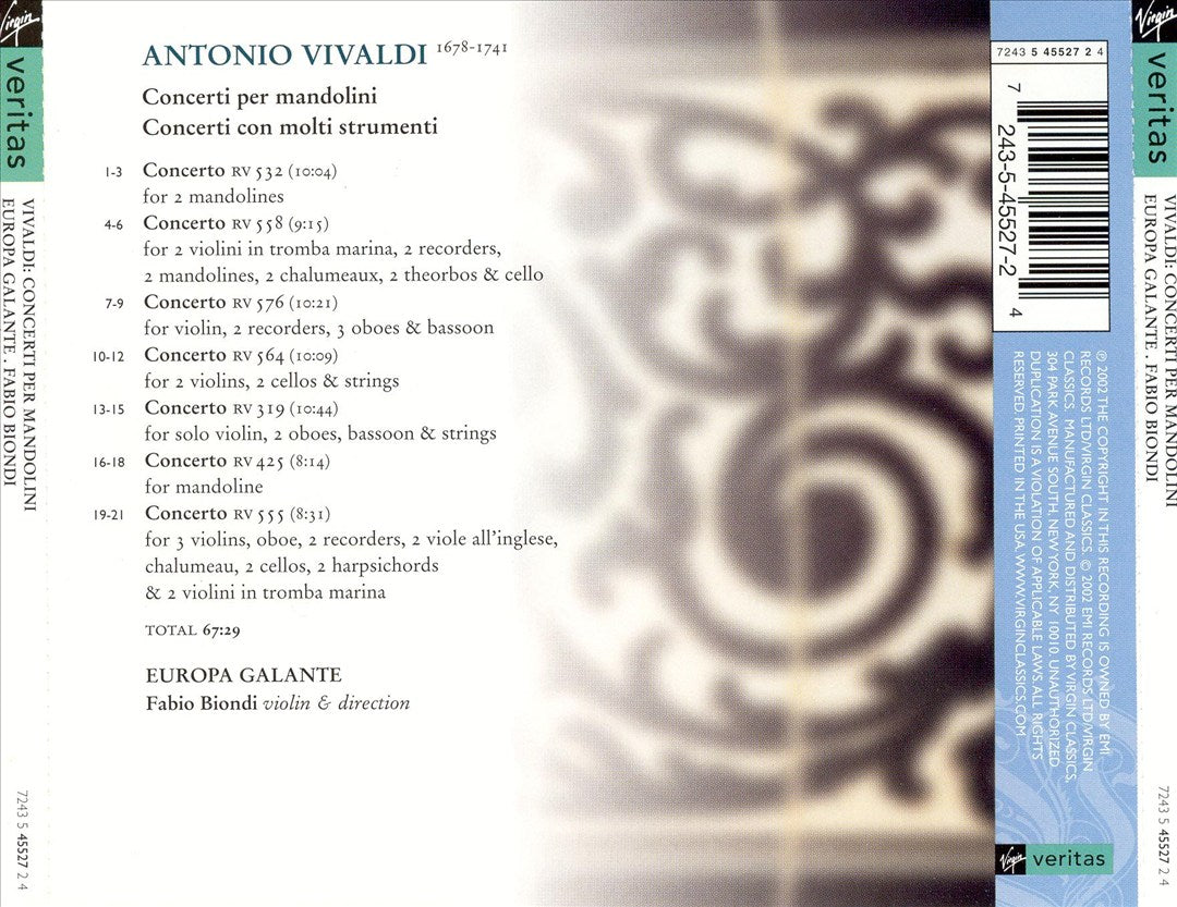 Vivaldi: Concerti per mandolini cover art