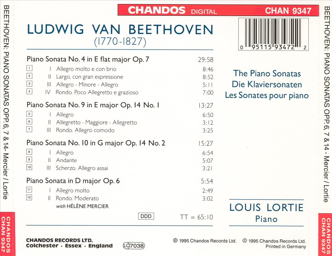 Beethoven: The Piano Sonatas, Op. 6, Op. 7, Op. 14 cover art