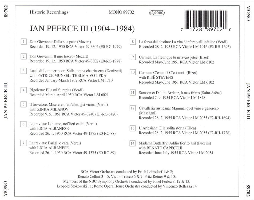 Lebendige Vergangenheit: Jan Peerce, Vol. 3 cover art