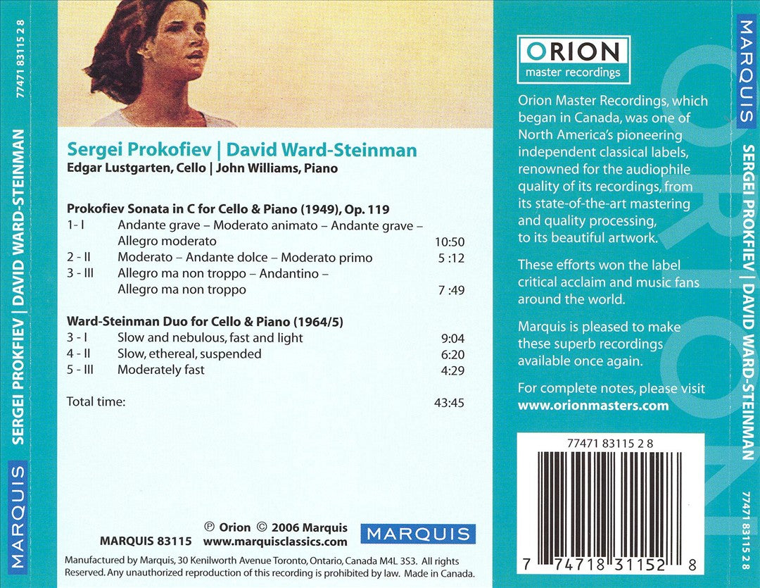 Music for Cello and Piano by Sergei Prokofiev & David Ward-Steinman cover art