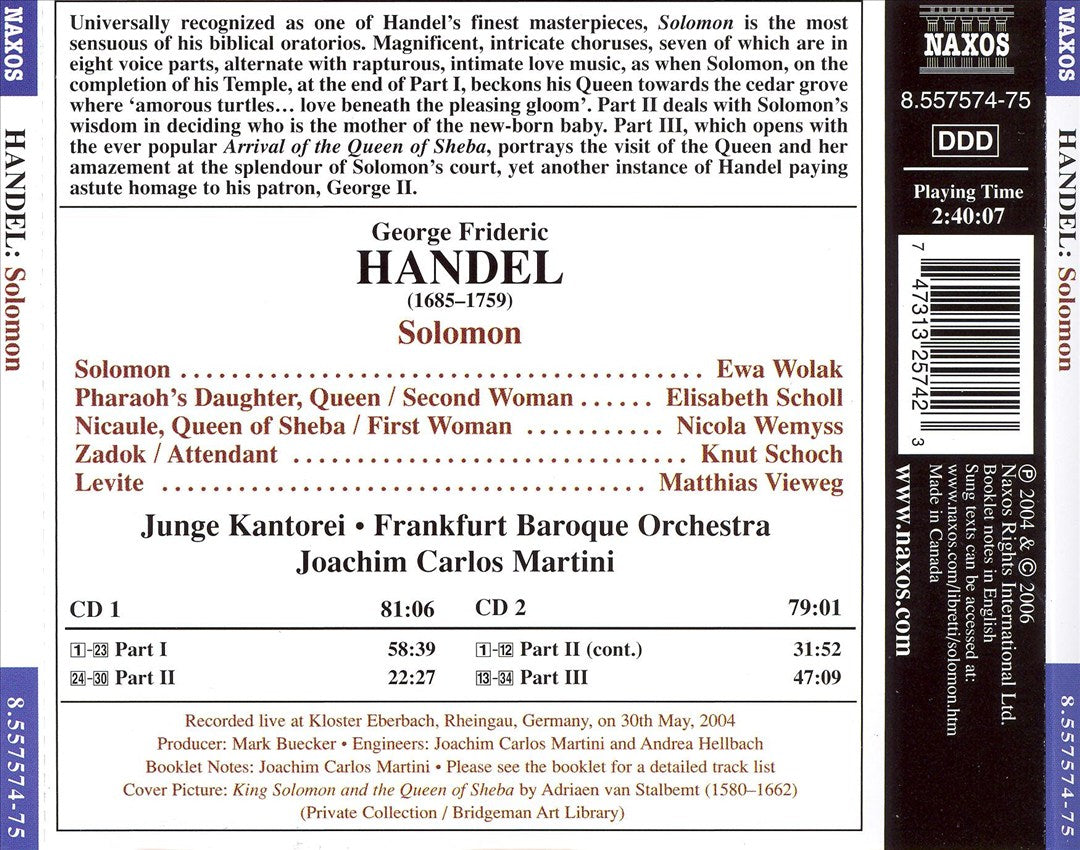 Handel: Solomon cover art