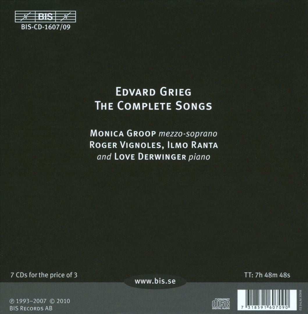 Edvard Grieg: The Complete Songs cover art