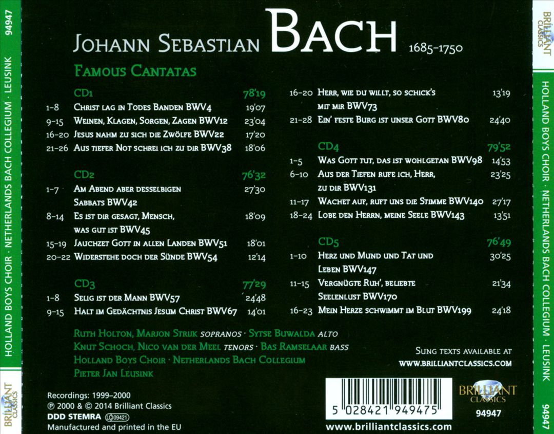 Bach: Famous Cantatas cover art