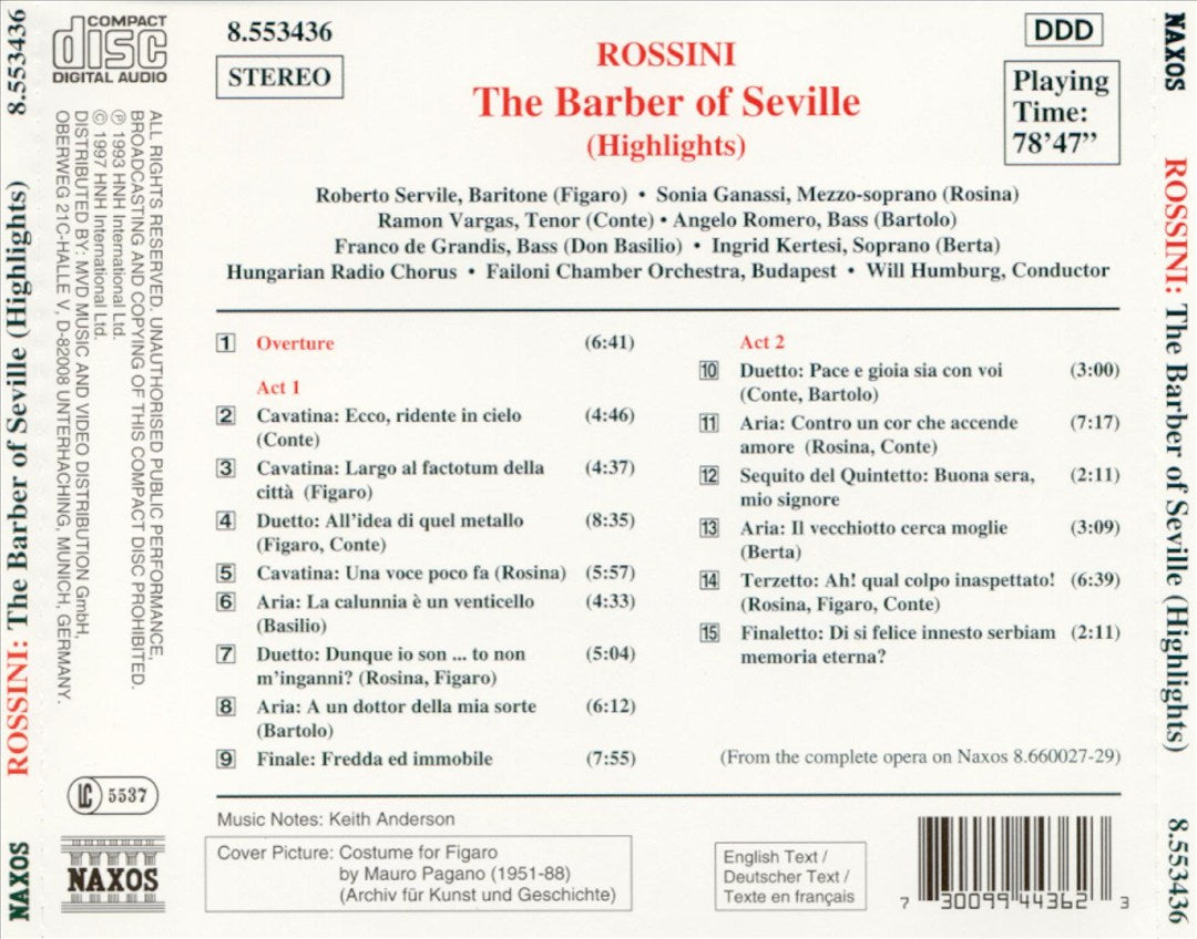 Rossini: Barber of Seville (Highlights) cover art