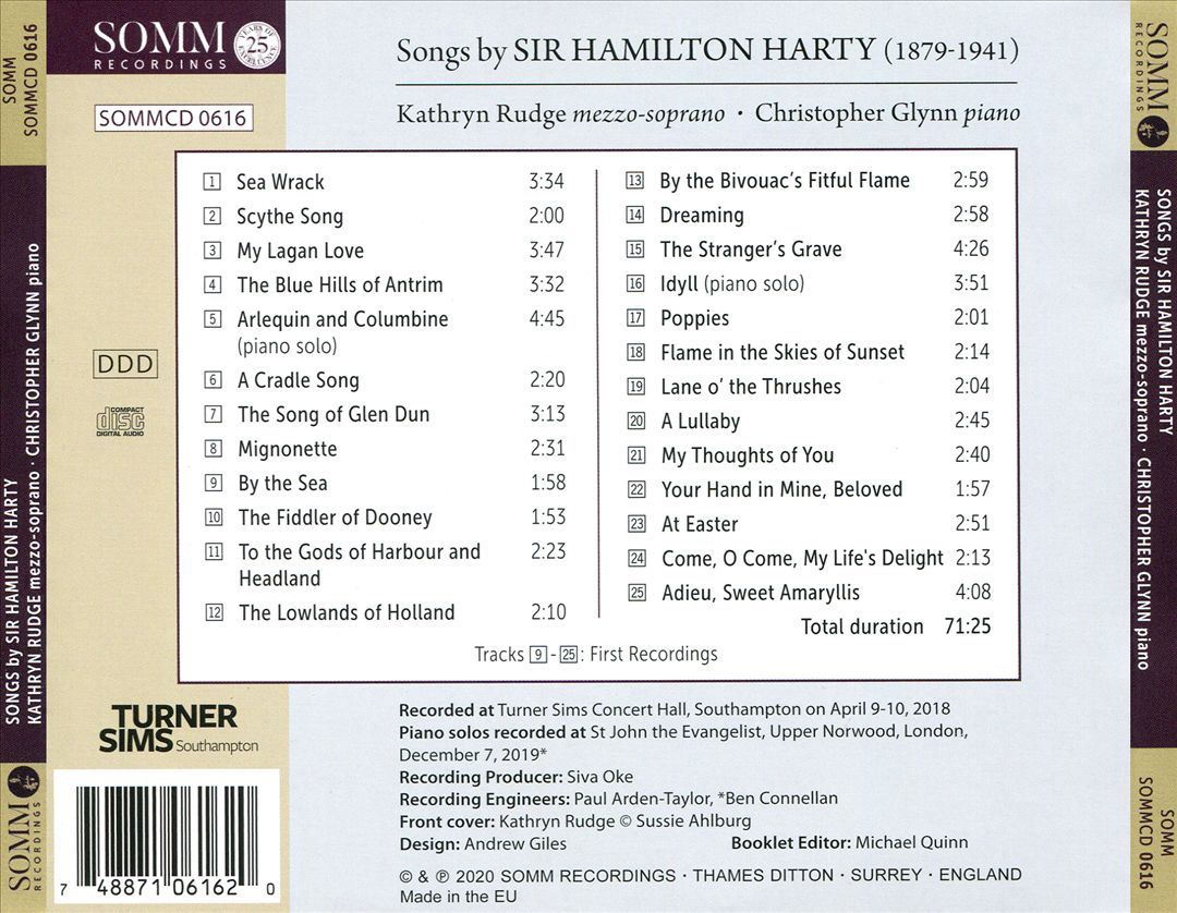 Songs by Sir Hamilton Harty cover art