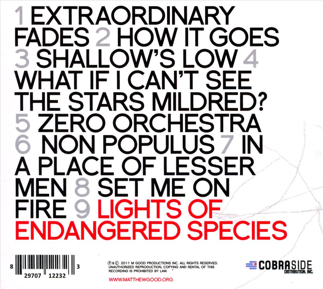Lights of Endangered Species cover art