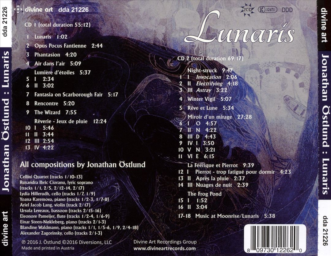 Lunaris: Music by Jonathan Östlund cover art