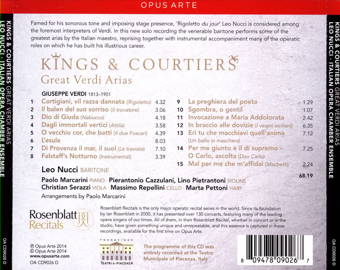 Kings & Courtiers: Great Verdi Arias cover art