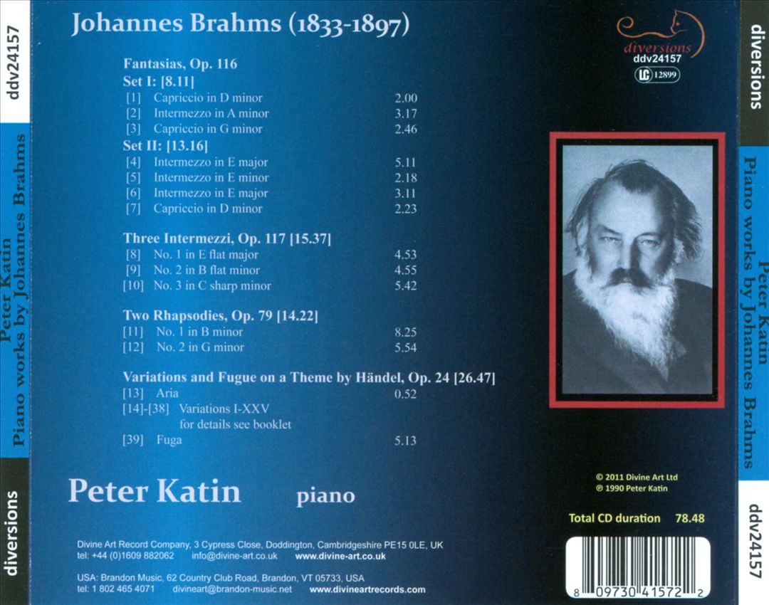 Brahms: Piano Works cover art