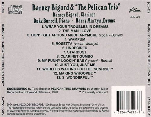 Barney Bigard & the Pelican Trio cover art