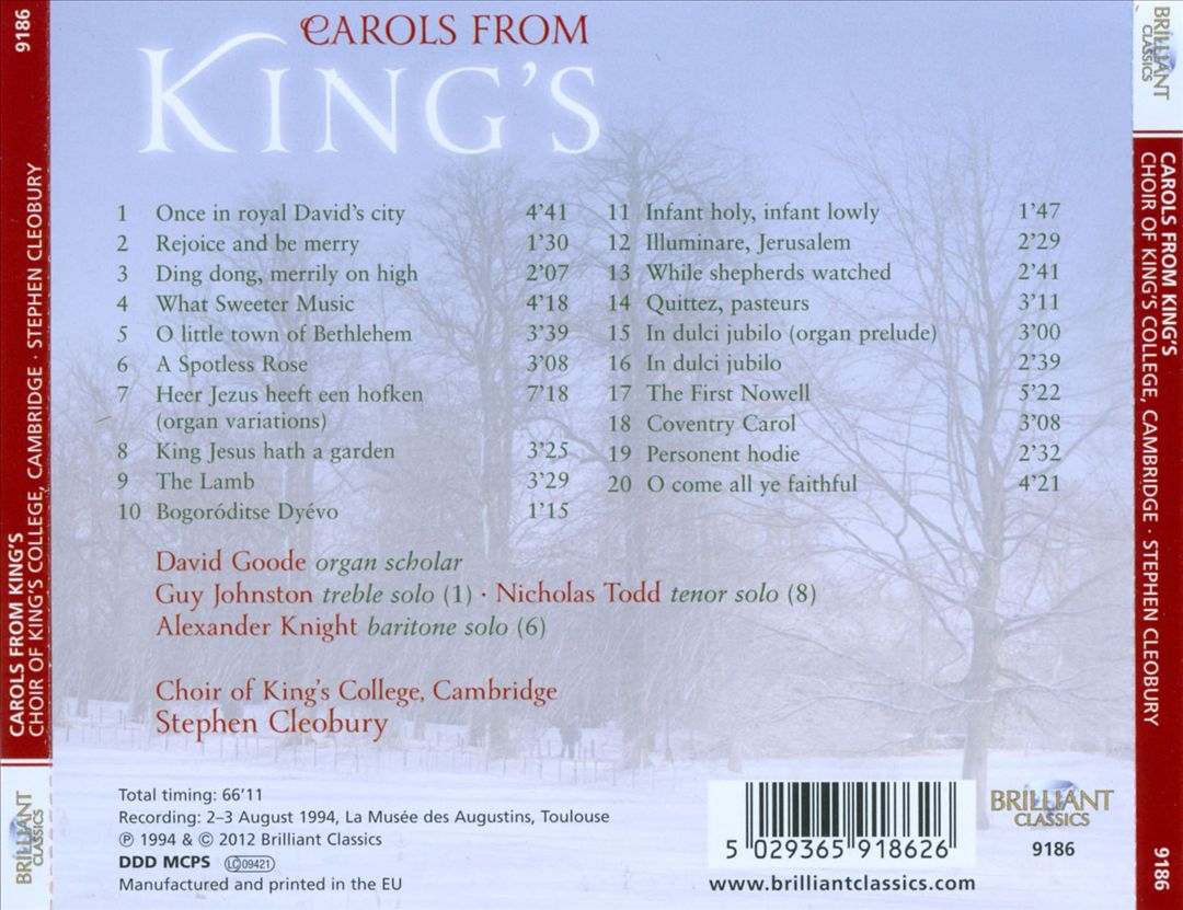 Carols from King's cover art
