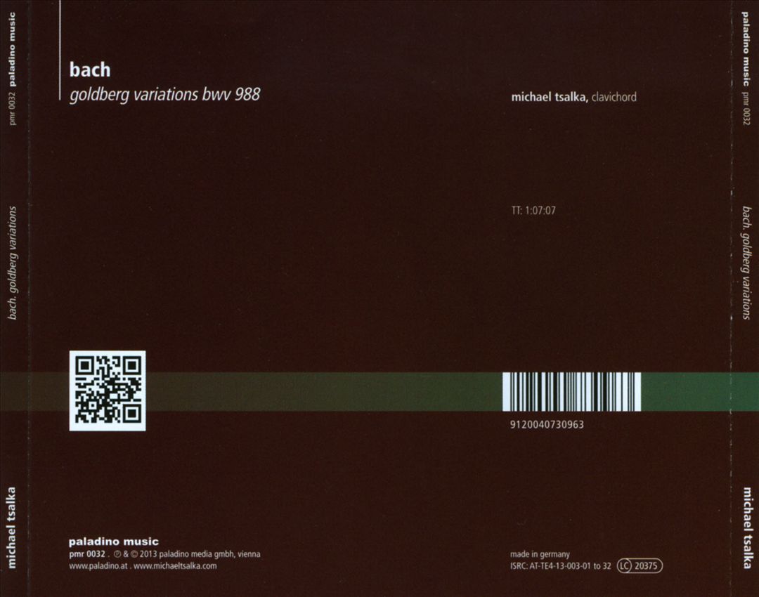 Bach: Goldberg Variations cover art