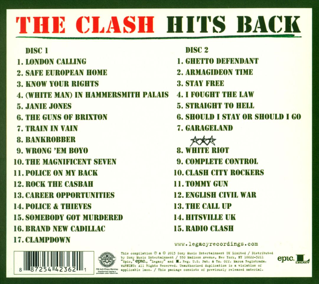 Hits Back cover art