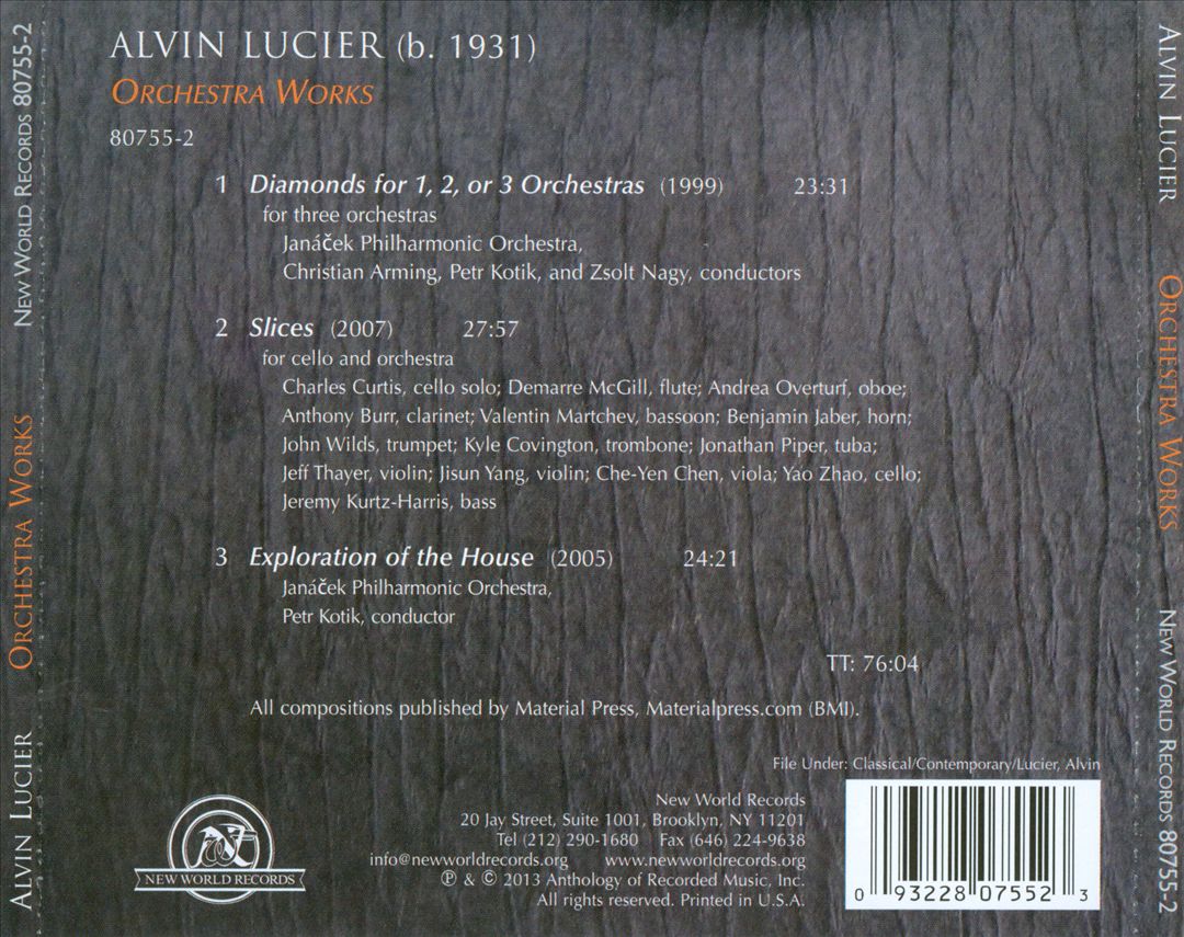 Alvin Lucier: Orchestral Works cover art