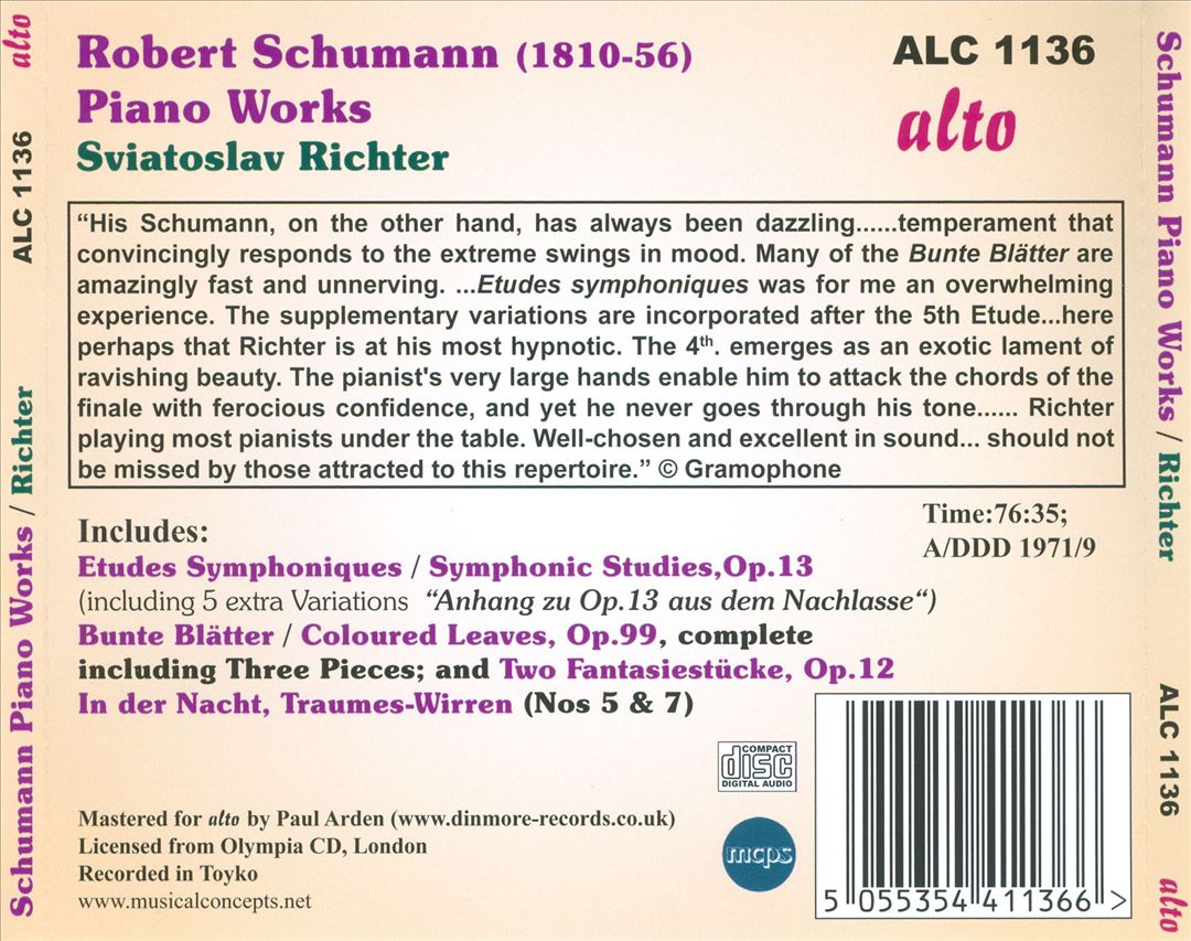 Schumann: Piano Works cover art