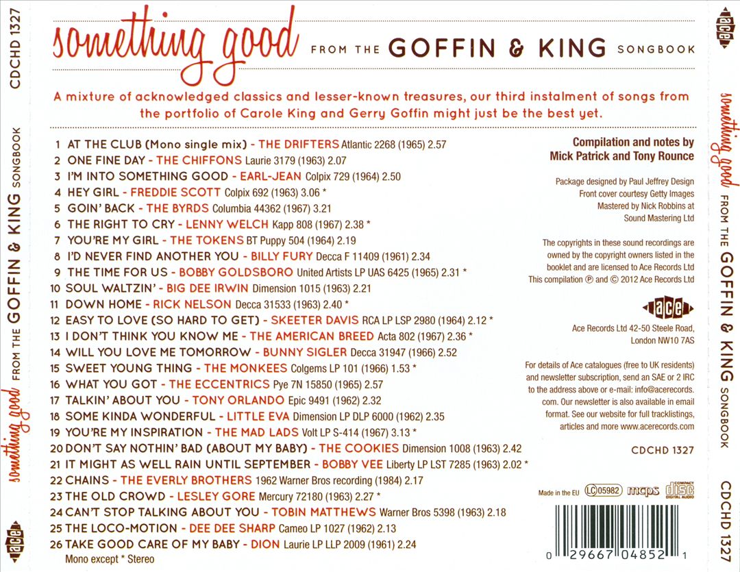 Something Good: From the Goffin & King Songbook cover art