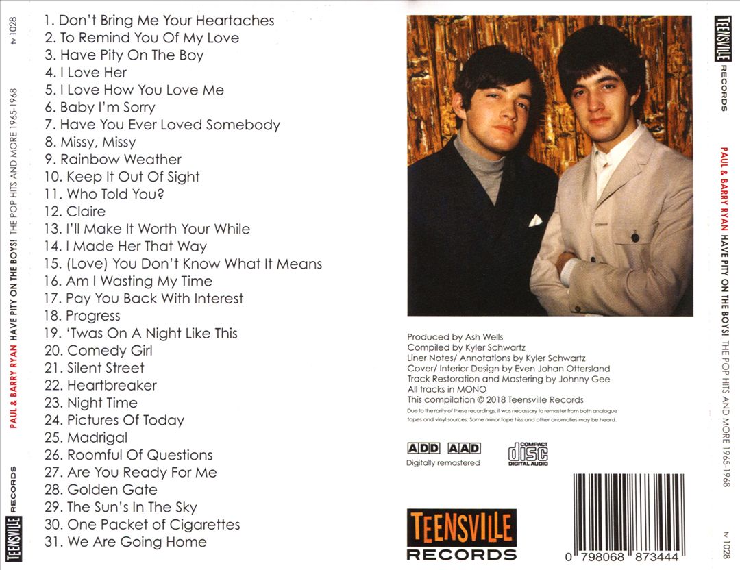Have Pity on the Boys! The Pop Hits and More, 1965-1968 cover art