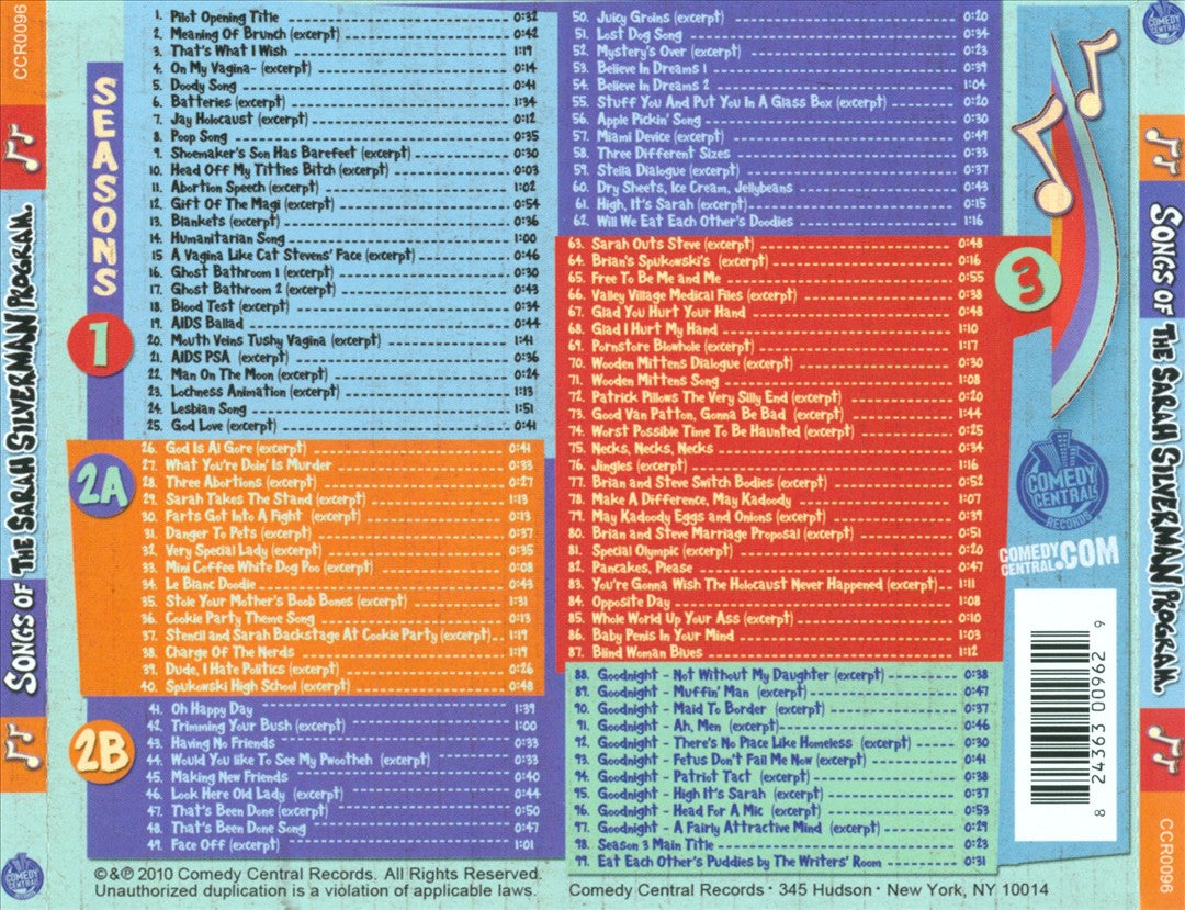 Songs of the Sarah Silverman Program: From Our Rears to Your Ears! cover art