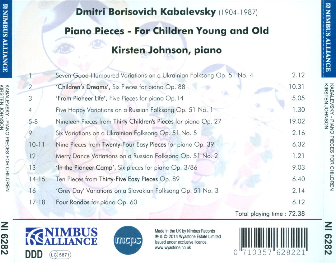 Dmitri Kabalevsky: Piano Pieces for Children Young & Old cover art