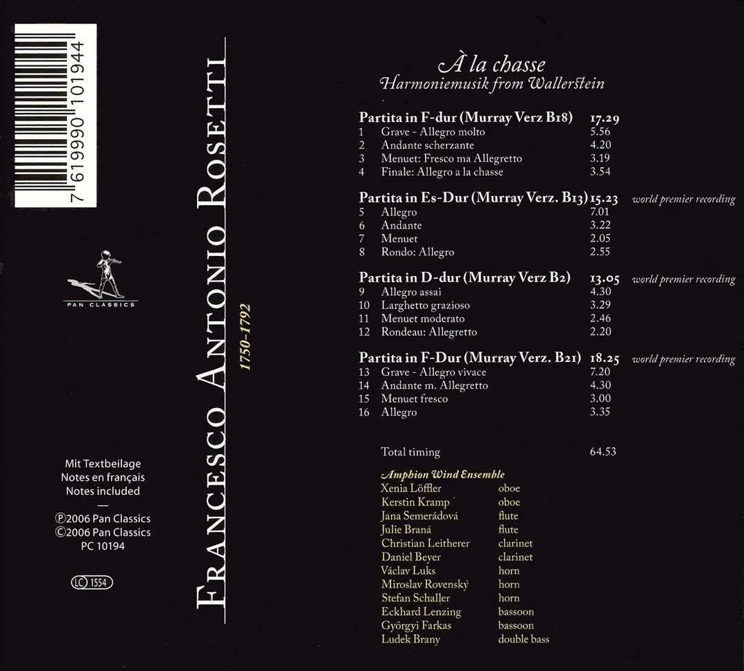 Francesco Antonio Rosetti: À la chasse cover art