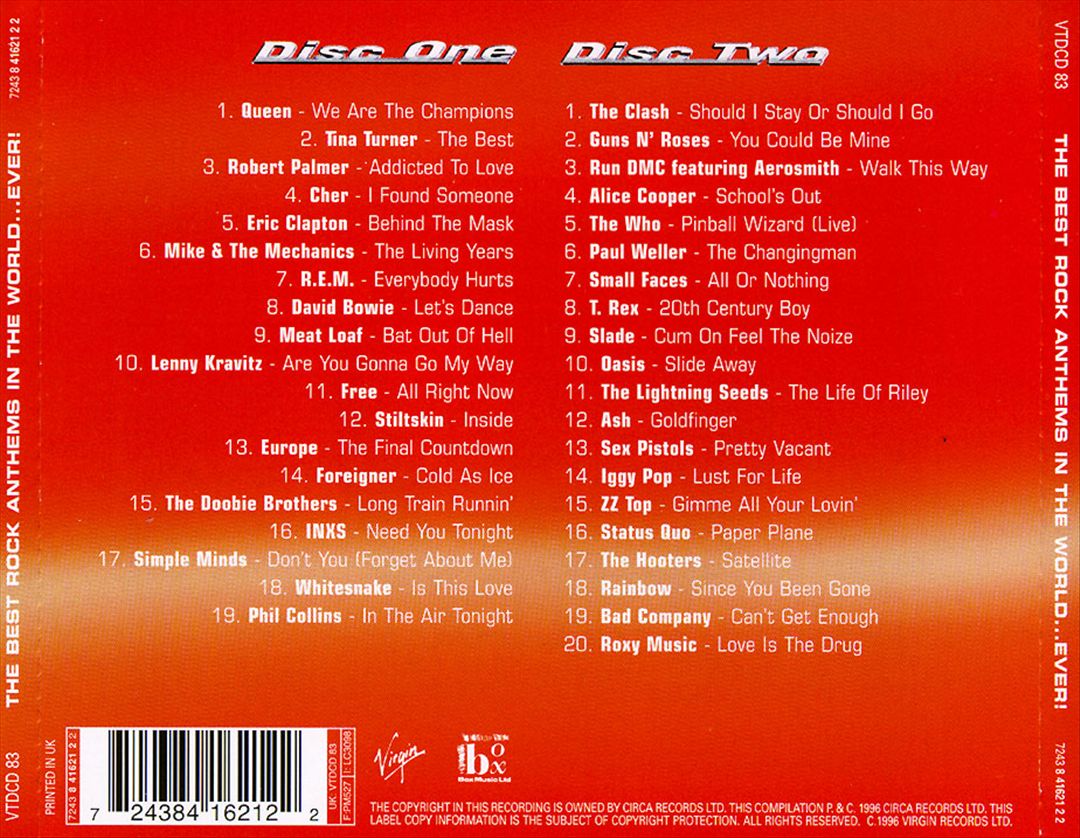 Best Rock Anthems in the World...Ever! cover art