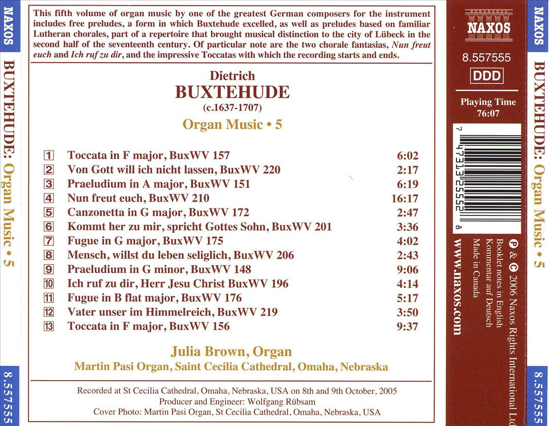 Buxtehude: Organ Music 5 cover art
