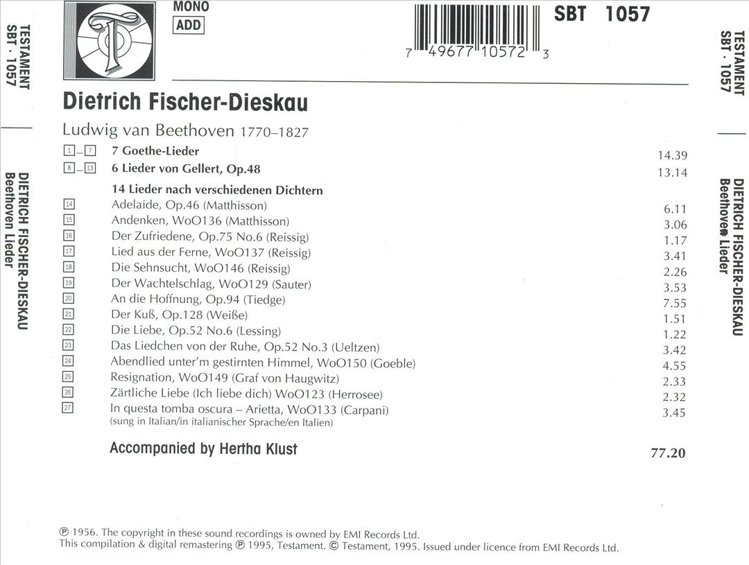 Beethoven Lieder cover art